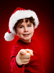 Christmas time - boy with Santa Claus Hat