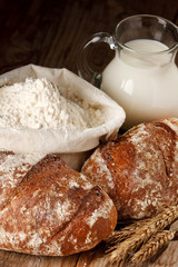 fresh bread on the table