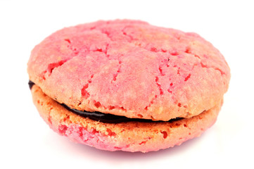 Macaron maison fraise et chocolat