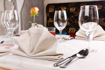 Table set for an event party