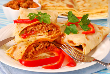 pancakes with bolognese filling