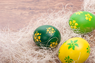 Fototapeta na wymiar hand painted Easter eggs
