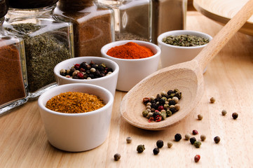 Spices in bowls