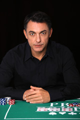 Man sitting at poker table