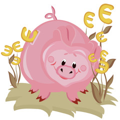 Fototapeta premium Piggy bank ,euro