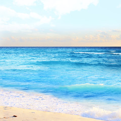 Blue waters beach landscape