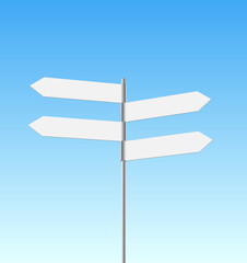 four signpost on sky background