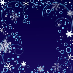 Abstract ornament with snowflakes