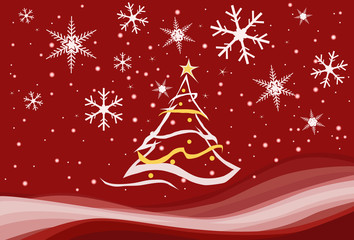 Christmas tree background, Vector Illustration