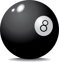Realistic pool ball 8 - illustration