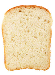Slice of bread isolated on white background