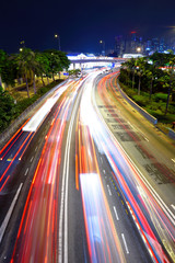 Fototapeta na wymiar Traffic jam at night