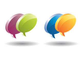 Glossy dialog bubbles vector