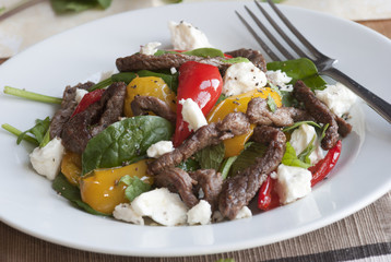 Beef, feta and mint salad