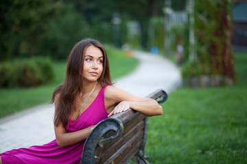 Beautiful young woman outdoor portrait