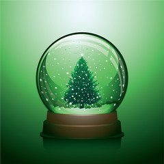Christmas snowglobe with christmas tree inside