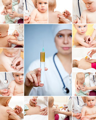 Little baby get an injection