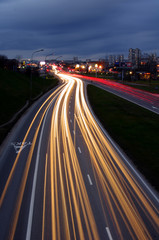 Night traffic in the city