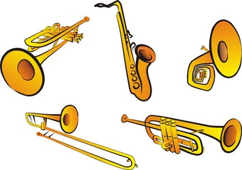 set of wind instruments