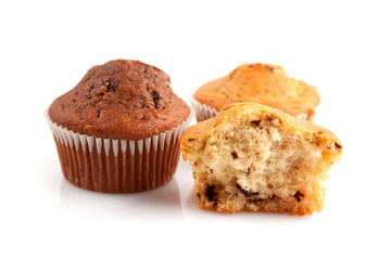 Muffin Muffins Backwaren Bäckerei angebissen