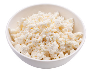 Bowl with fresh cottage cheese.
