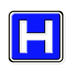 panneau routier, hôpital