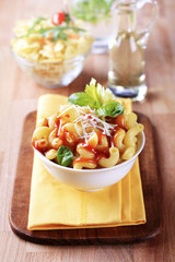 Macaroni with tomato sauce