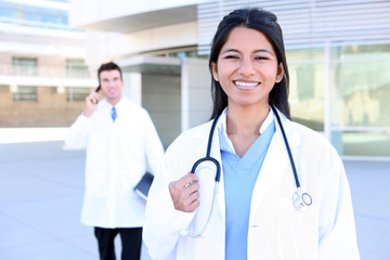 Woman and Man at Hospital