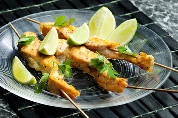 salmon skewers