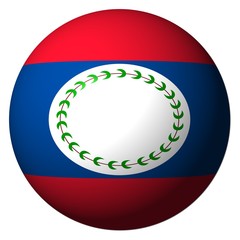 Belize flag sphere isolated on white illustration
