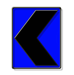 panneau routier, flèche courte à gauche