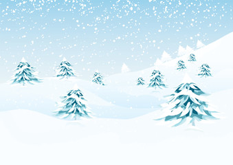 Vector winter landscape