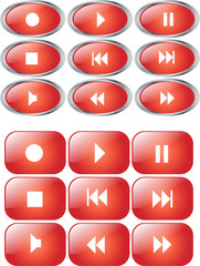multimedia button - vector