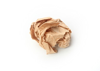 The closeup of crumpled paper