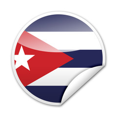Pegatina bandera Cuba con reborde