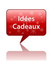 Icône Bulle IDEES CADEAUX (soldes noël idées liste offre bouton)