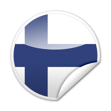 Pegatina bandera Finlandia con reborde
