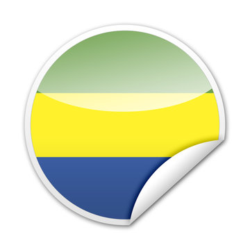Pegatina bandera Gabon con reborde