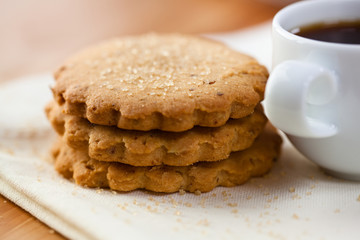 Butter cookies and a cup of black coffee
