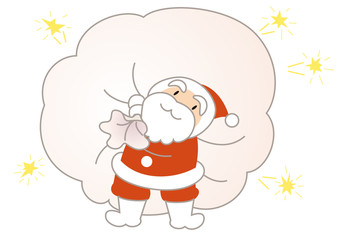 大きな袋をかかえたサンタクロース