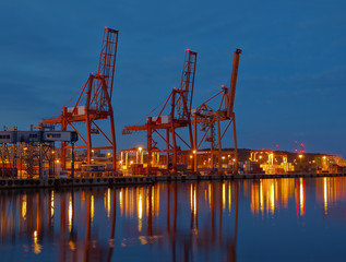 Obraz premium Container Terminal at night