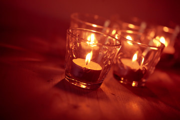 candles on a blurred background