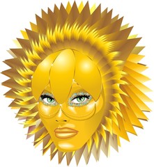 Carnevale d'Oro-Golden Carnival Mask-Vector © BluedarkArt