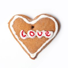 christmas biscuit on white
