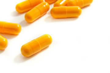 pills on white background