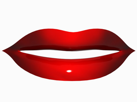 rote glänzende Lippen