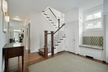 Foyer in older suburban home