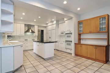 Kitchen with white cabinetry