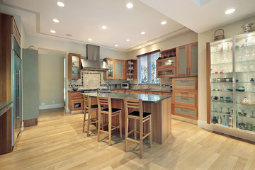 Kitchen with granite island