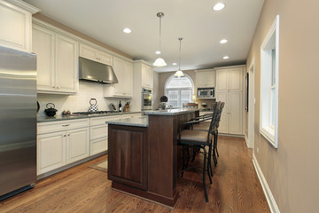 Kitchen with marble island